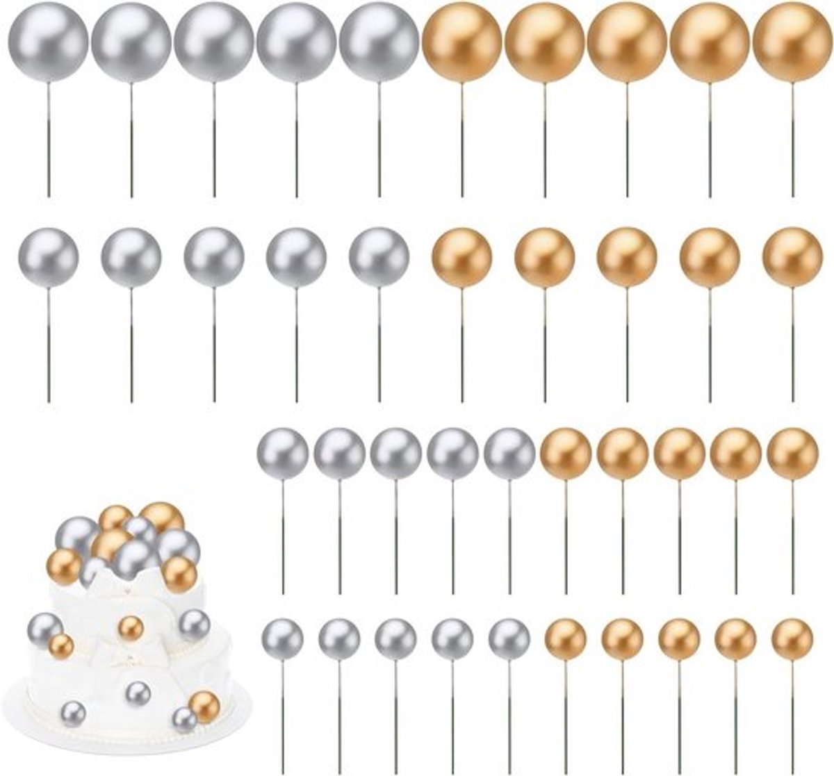 40 gouden ballontoppers voor taarten en feesten Allecto Plus