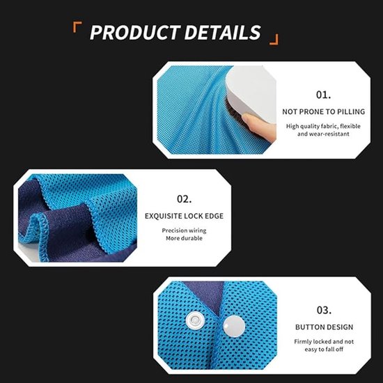Hoodie Handdoek - Koelsjaal Sneldrogend - Sport & Outdoor - Verdampingskoeltechnologie - 140 x 60 cm - Hemelsblauw — afbeelding 5