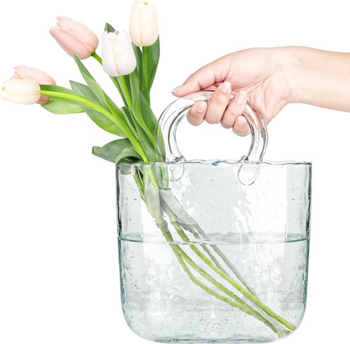 Inovra Plus - Decoratieve Vaas voor Bloemen en Fruit - Handgeblazen - Kristallen