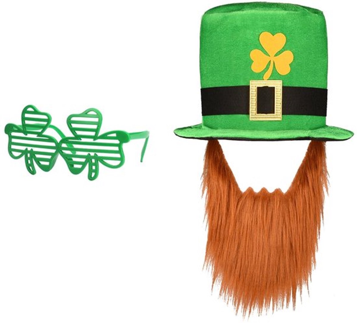 Vt products - St Patrick's Day Hoed - Bruine Baard - Feestelijke