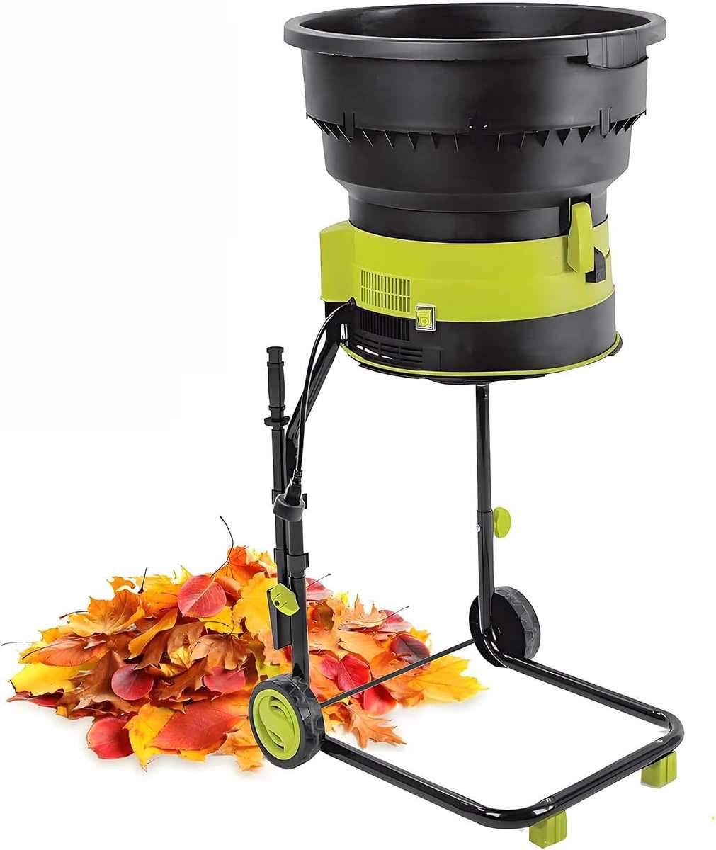 Elektrische Bladversnipperaar - Tuinversnipperaar Mulcher - Tuinafval Verwerken - Efficiënt 17:1 Systeem - 54 cm Trechter - Zwart