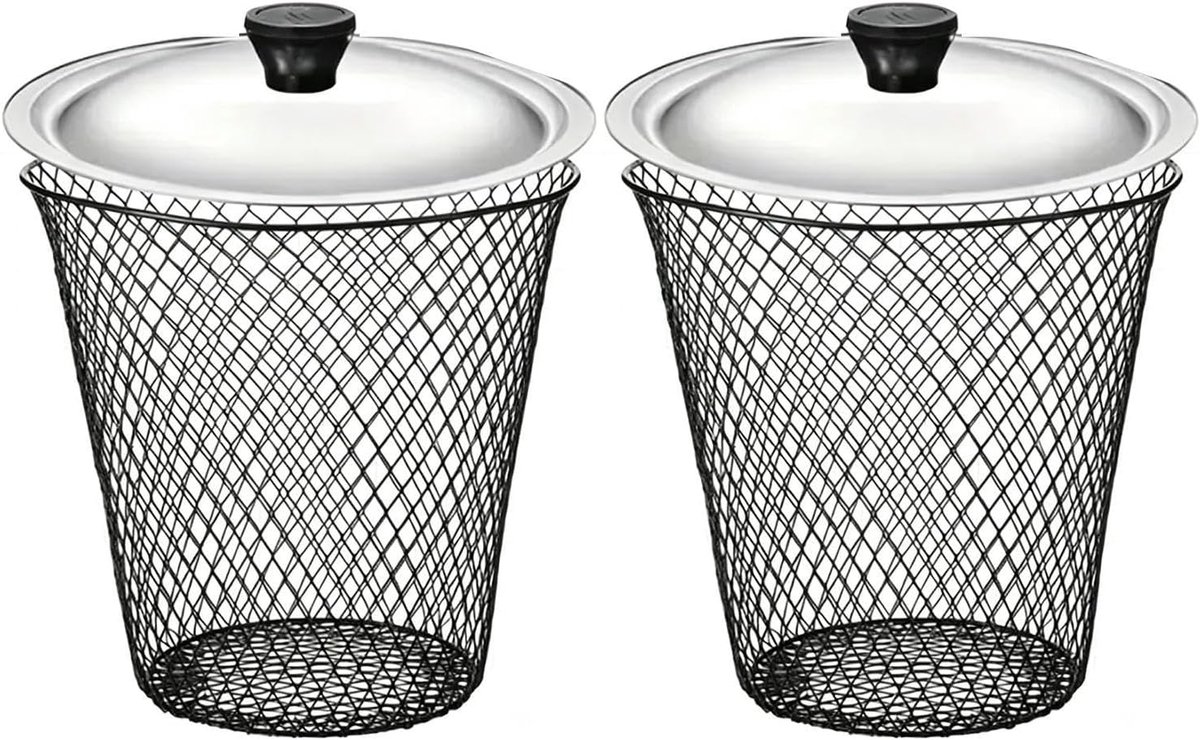 Compostbak - Wormenbak - Afval verwerken - Dubbele kamer - 43.9 x 23.7 cm - Zwart