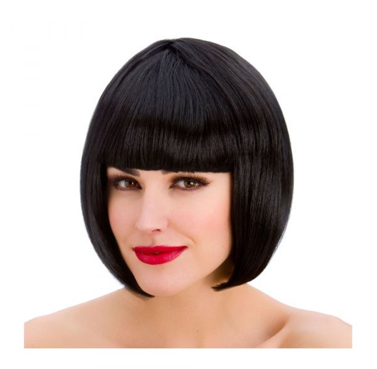 Mooie pruik Diva in de kleur zwart