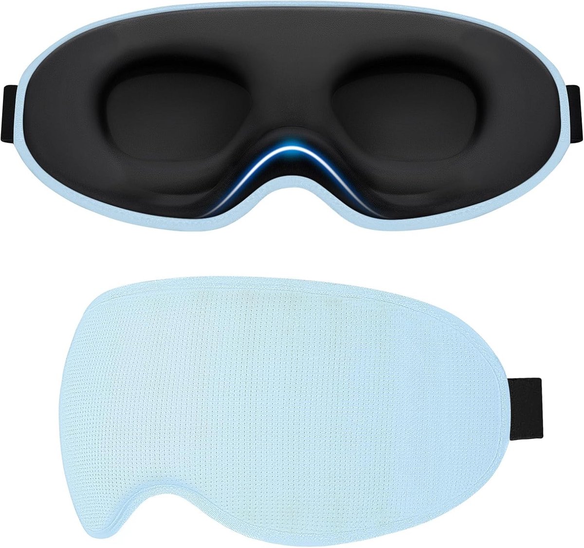 Slaapmasker - Hemelsblauw - Verbeterd 3D-Design - Verstelbare Elastische Band - Voor Zijslapers