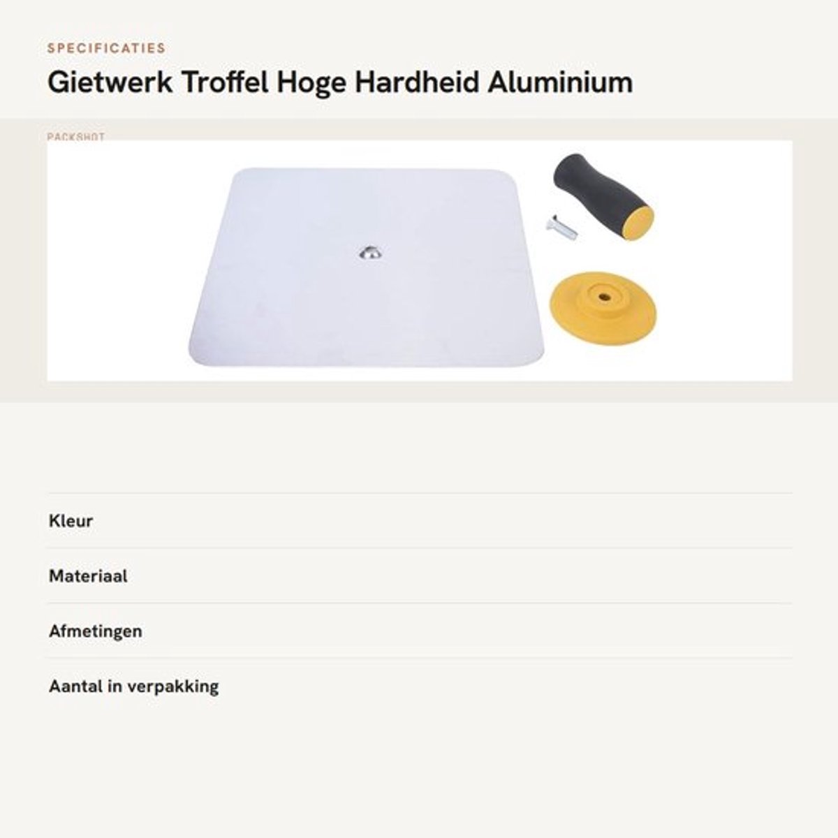 Troffel met hoge hardheid van aluminium - draagbaar