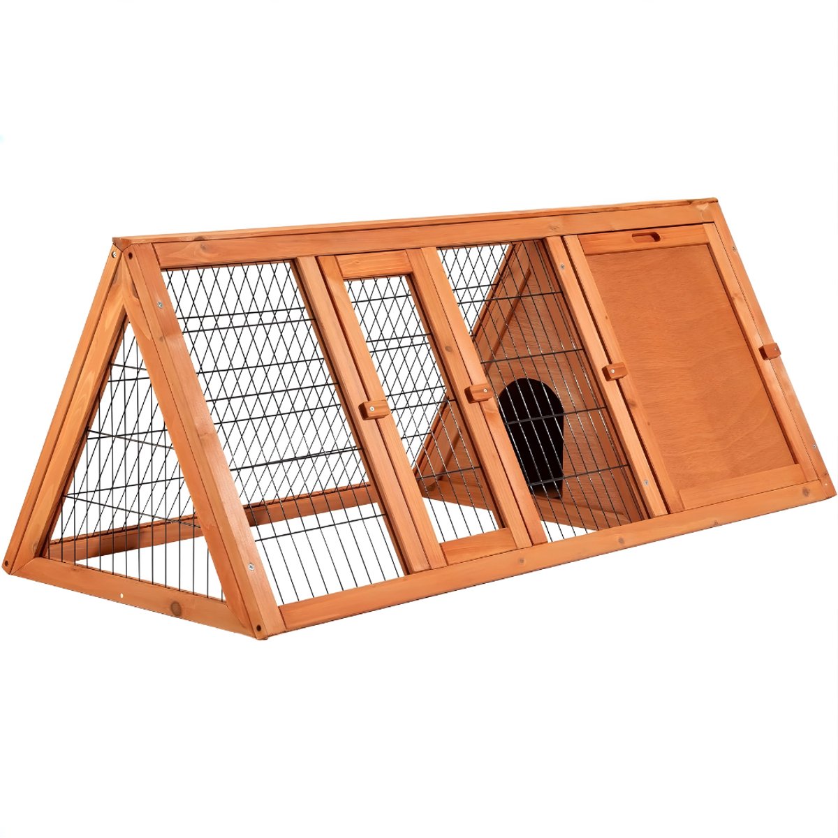 QIN®Kippenhok Met Ren - Kippenhok Kunststof - Kippenhok - Bruin - 118cm x 50cm x 45cm