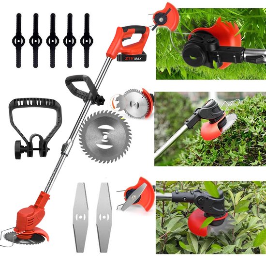 Accu-Grasmaaier - 1800W Borstelloze Motor, 1500 tpm, 15cm Snijbreedte, 2 Batterijen, Verstelbare Hoogte - Voor Thuis & Tuin — afbeelding 5
