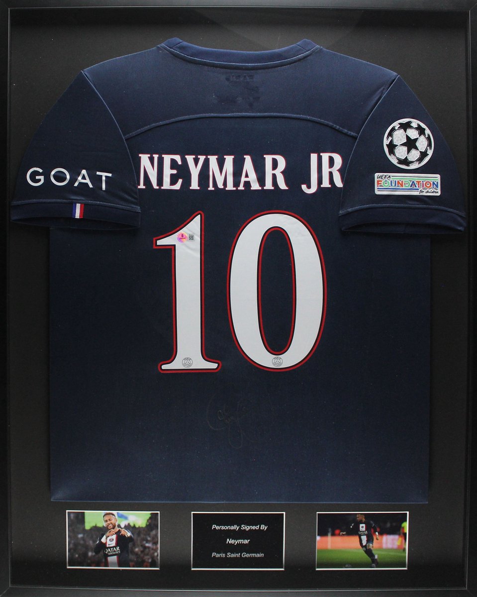 Neymar JR gesigneerd Paris Saint Germain 22/23 Ingelijst Thuis Shirt