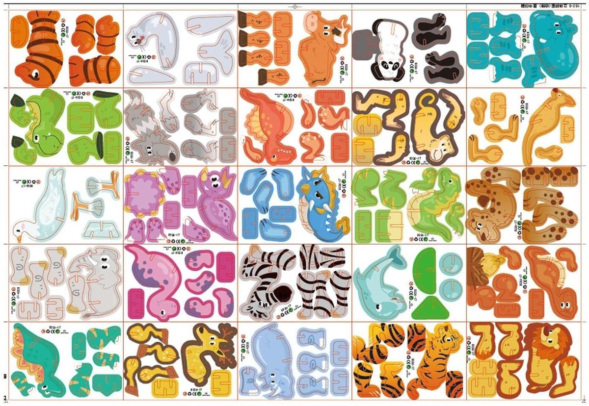 3D Puzzel Set - Dieren Puzzels - Educatief Spel - Zonder Lijm - 25 Modellen - Dier