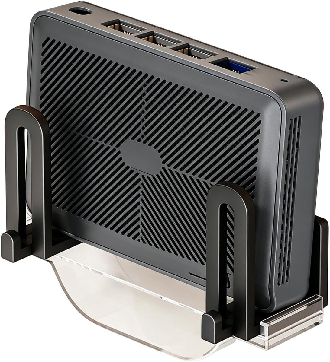 Router Wandhouder - Wifi Organizer - Apparaten Opbergen - Boorvrij Montage - 10x7x10 cm - Zwart