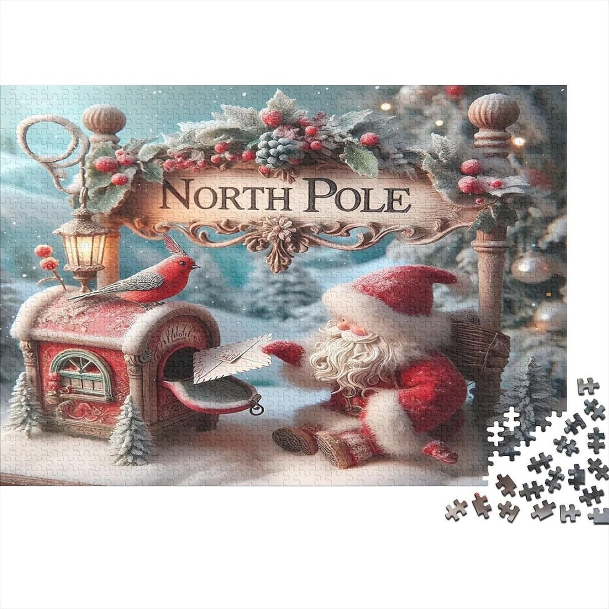 Puzzel 1000 stukjes - Kerstmis puzzel - Ontspannend spel - Gerecycled materiaal - 70x50 cm - Kerstman thema