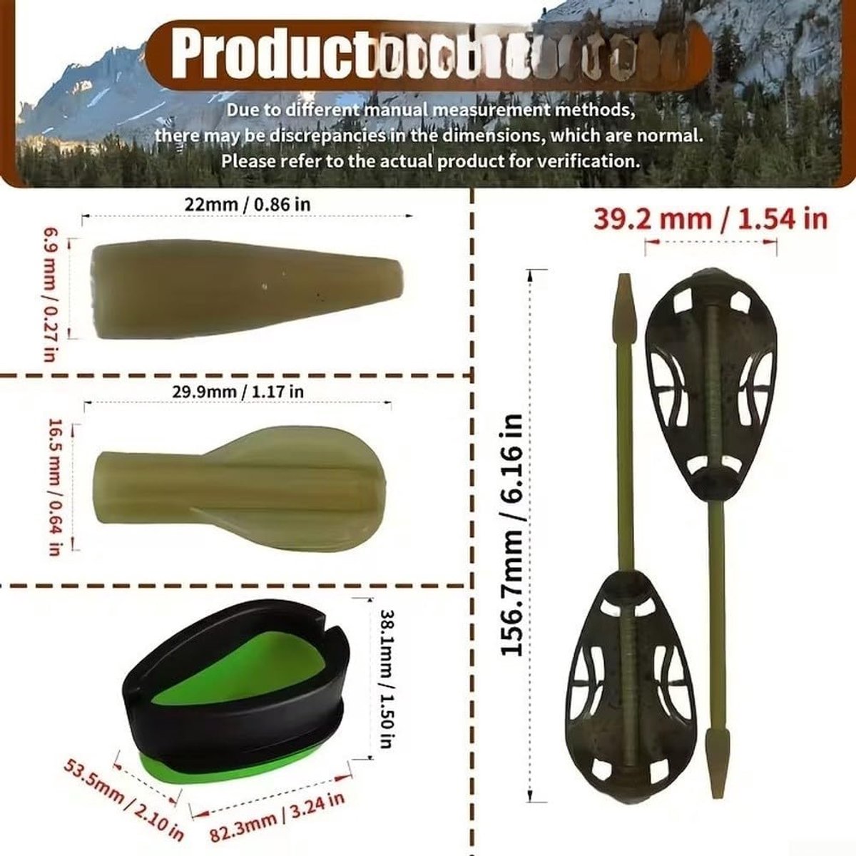 Karpervissen Feeder Aas - Visgerei Kooi - Grof Vissen - Voorgemonteerd Inline Gewicht - 30g tot 60g - Groen