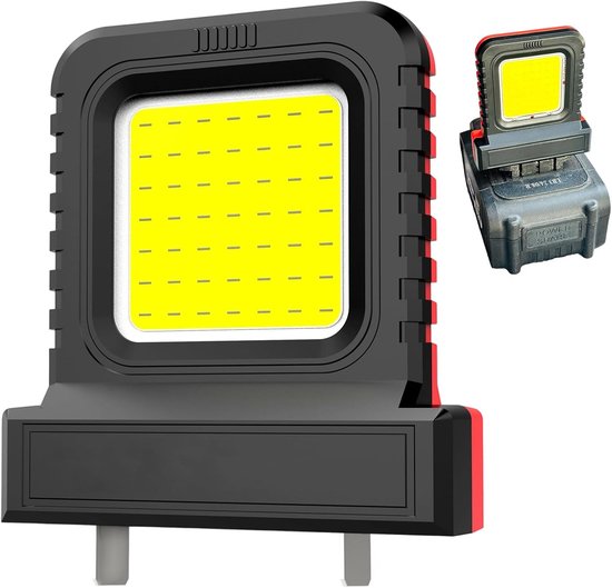 Draagbaar LED Werklicht - Verstelbare Floodlight - Werkplaats Verlichting - Draadloos en Oplaadbaar - 8.3 x 3.5 x 9.5 cm