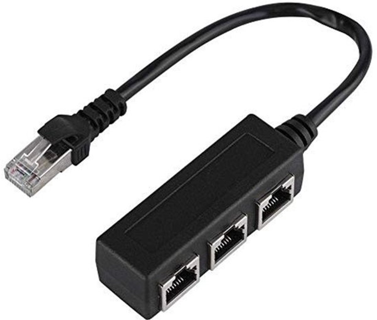 Store_7 - RJ45-splitter - Ethernet-verlengkabel - 3-poorts netwerksplitter - zwart