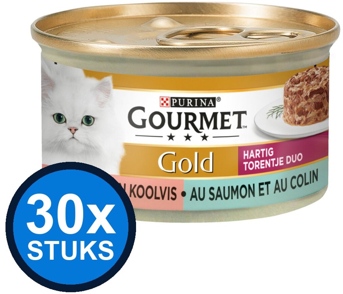 Gourmet Gourmet - Gold Hartig Torentje Zalm - Kattenvoer Natvoer - 85g
