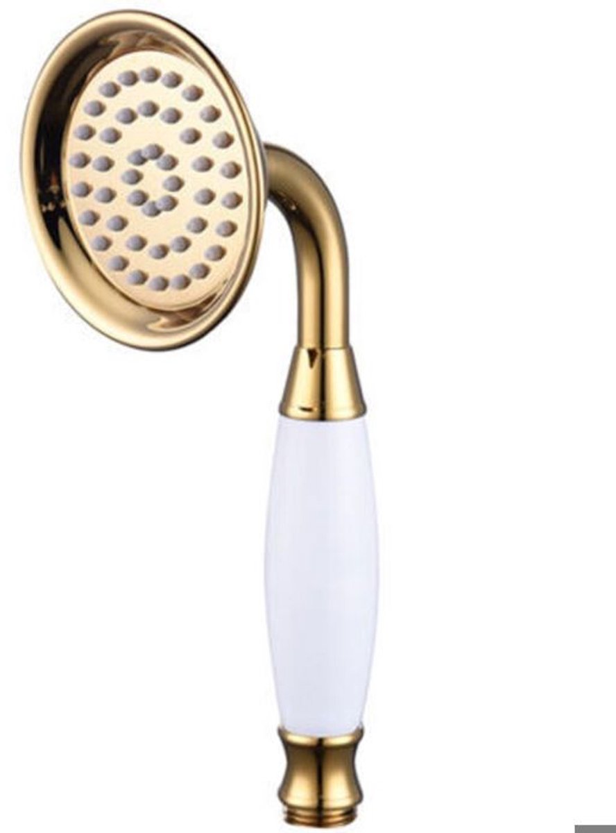 Messing douchekop Geschikt voor de badkamer, draagbare handdouche (alleen de kop), gouden titanium douchekop, universele massagedouchekop