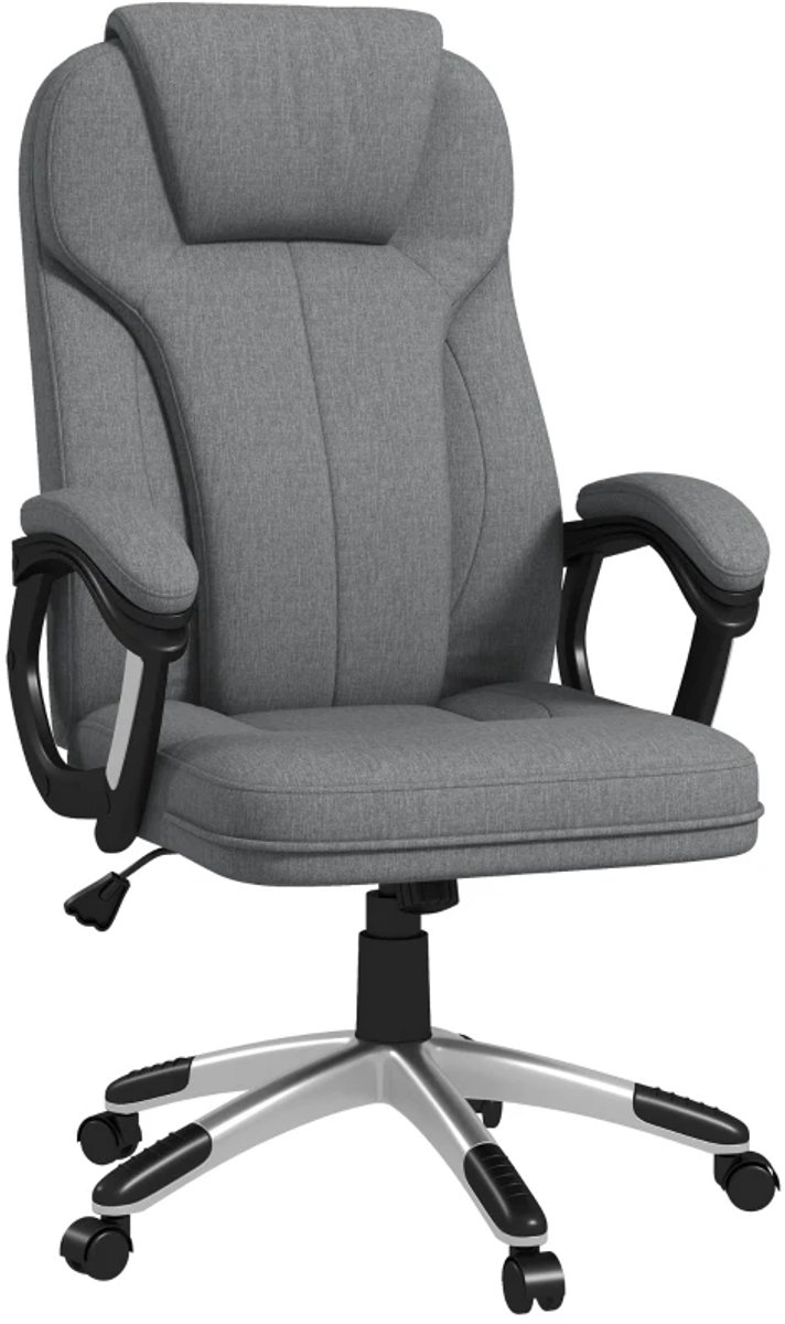 Ergonomische Bureaustoel - Office Gaming Chair - Volwassenen Game Stoel - In Hoogte Verstelbaar - 360° Draaibaar - met Schommelfunctie - Kantoorstoel - Gamestoel - Fauteuil - Grijs