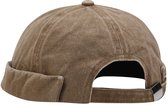 Randloze petten voor heren, verstelbare dockerpet, casual pet zonder klep-Hoed-opklapbare matrozenpet - Khaki