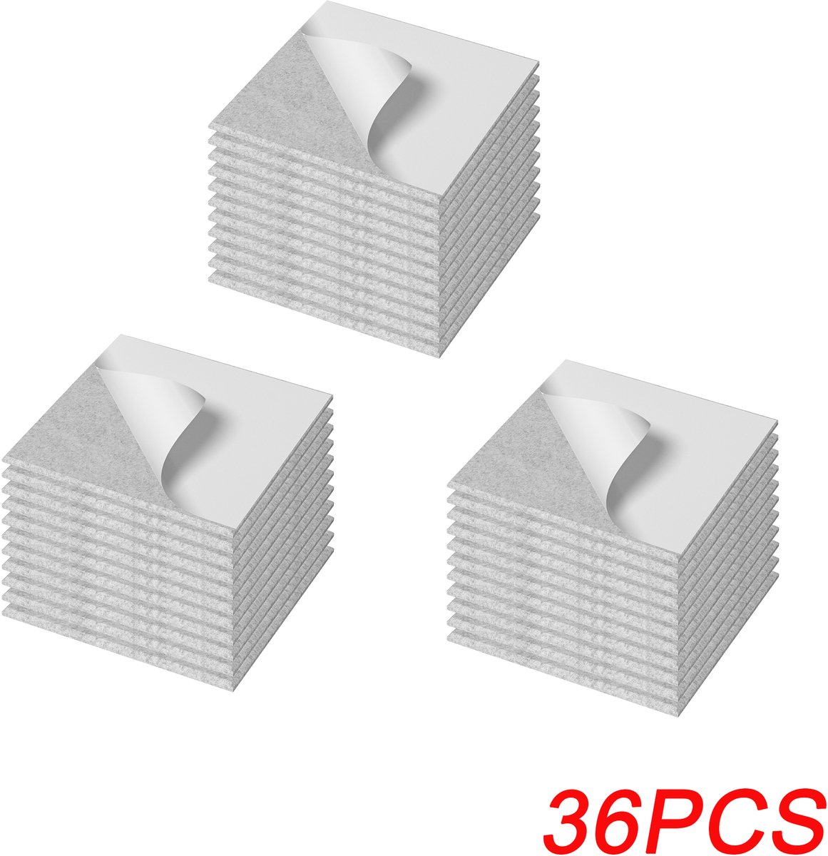 36PCS Vierkante Akoestische Panelen – Geluidsabsorberende Wandpanelen – Geluidsdemping voor Studio, Gamekamer, Kantoor & Muziekkamer – Lichtgrijs