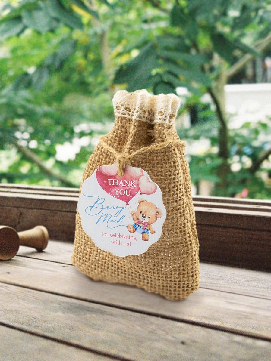SnelShoppen - 50 Stuks Schattige Cadeaulabels voor Babyborrels en Kinderverjaardagsfeestjes - Wit - Perfect voor Feestjes, Bedankjes en Decoratie