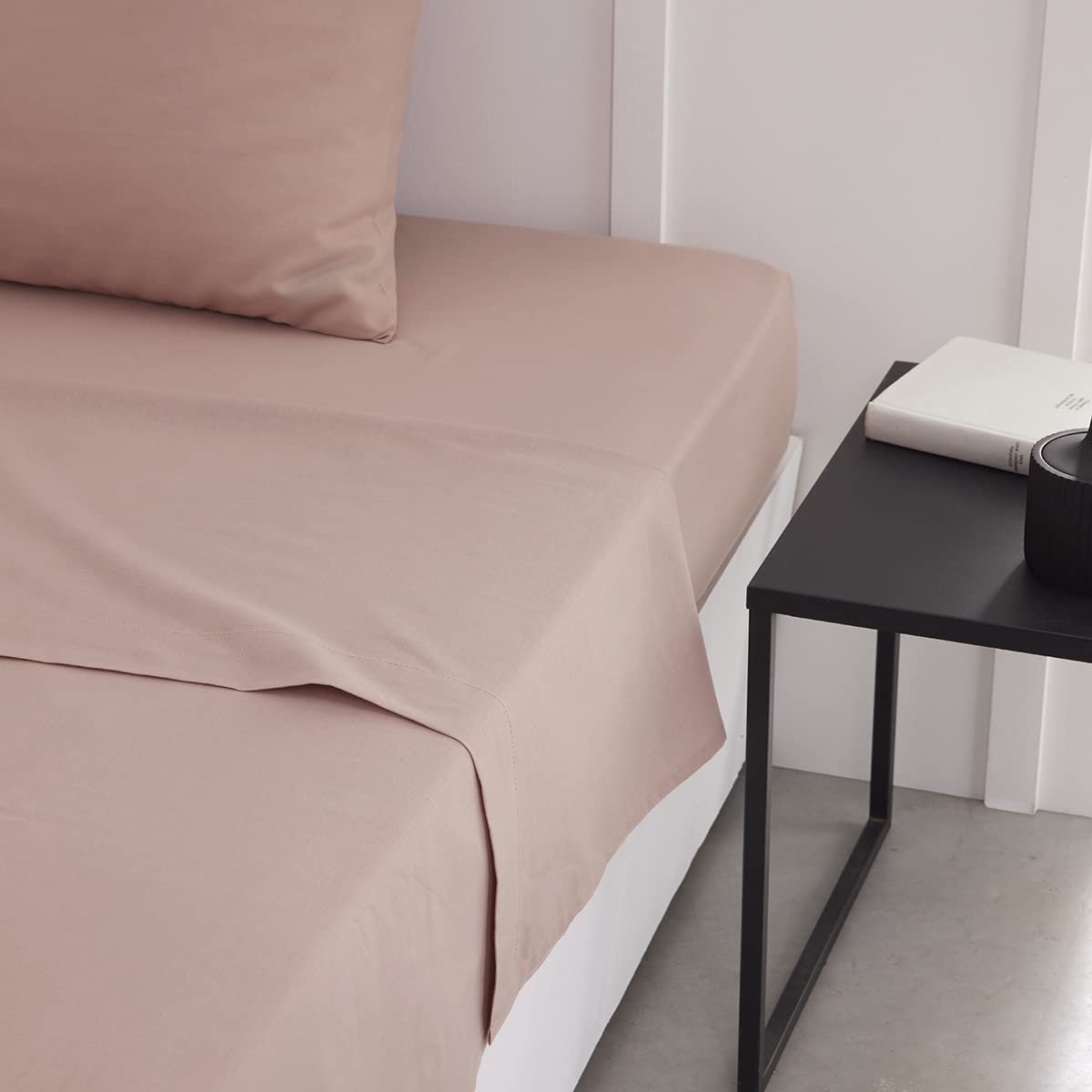 SnelShoppen - Bedlaken voor Tweepersoonsbed 240 x 300 cm, Effen Roze Katoen, Luxe Kwaliteit, Ideaal voor Koningin, Slapen, Slaapkamer, Huis, Comfortab