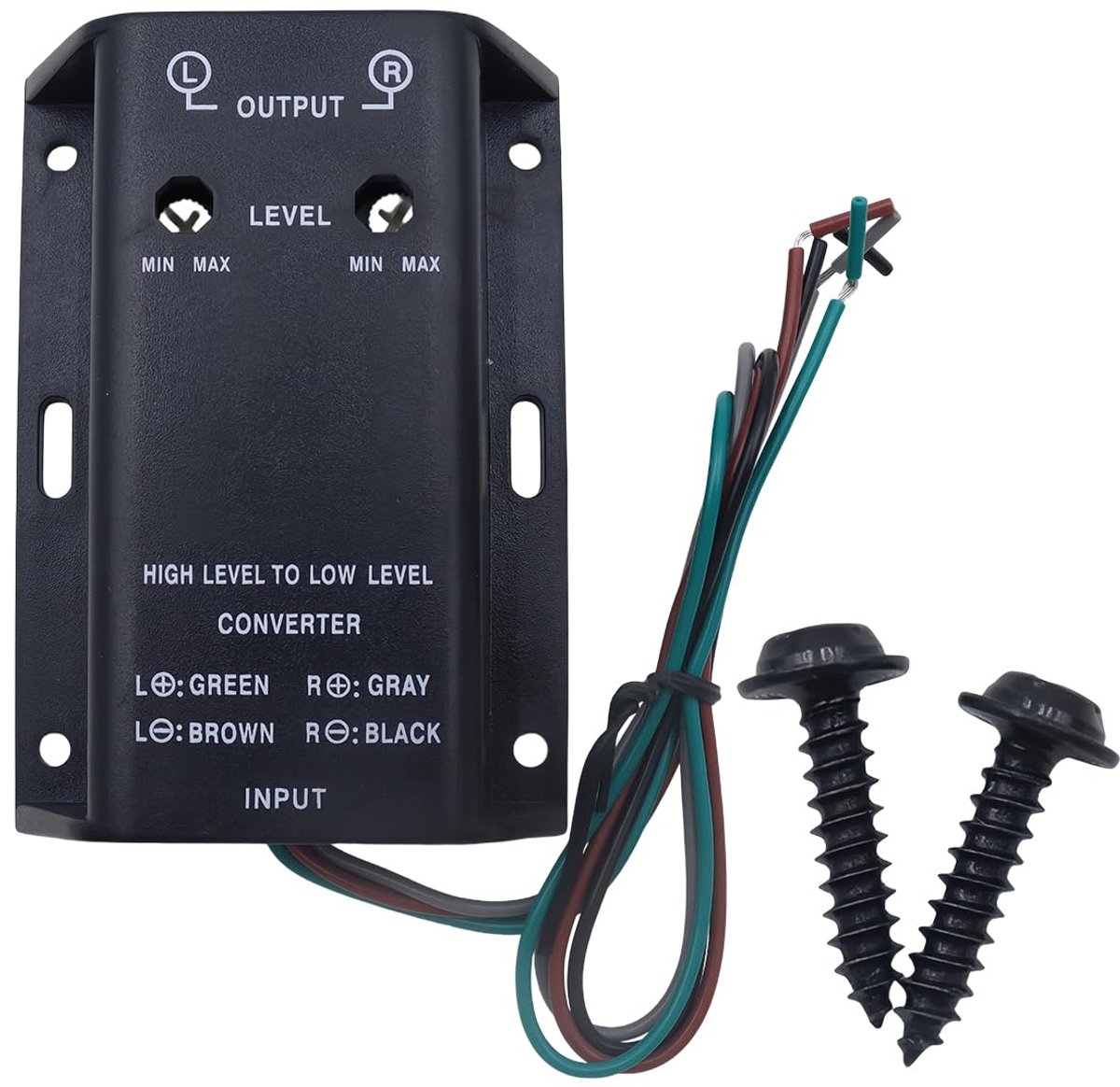 SnelShoppen - Ticha Car Audio High to Low Converter Output Adapter - 2 Kanaals Instelbaar voor Luidspreker Signaal naar Versterker Subwoofer - Ideaal