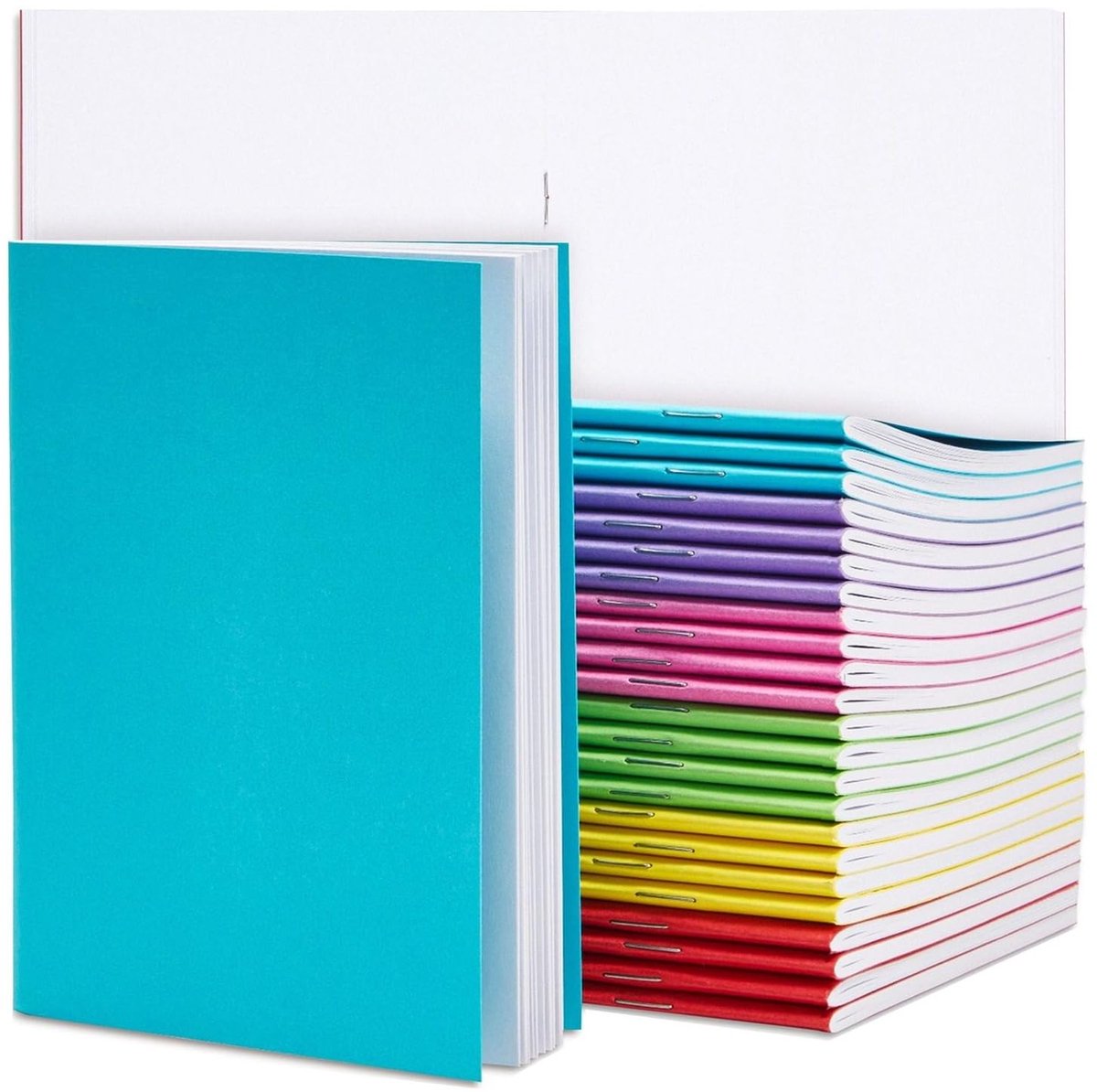 SnelShoppen - 24 Stuks Blanco Notitieboeken Kinderen A6 - Kleurrijke Ongelijnde Reisdagboeken - Perfect voor Verhalen Schrijven, Plakboeken en Schetse