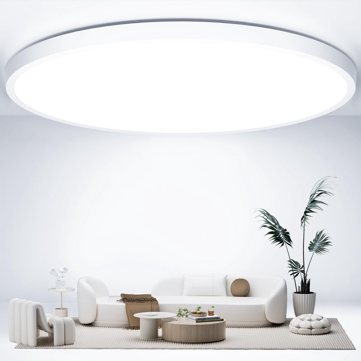 SnelShoppen - OUILA LED Plafondlamp Ø 50 cm, 48W, 4800 lm, IP44, 6500K, Energiezuinige Verlichting voor Slaapkamer, Badkamer, Keuken, Woonkamer, Balko