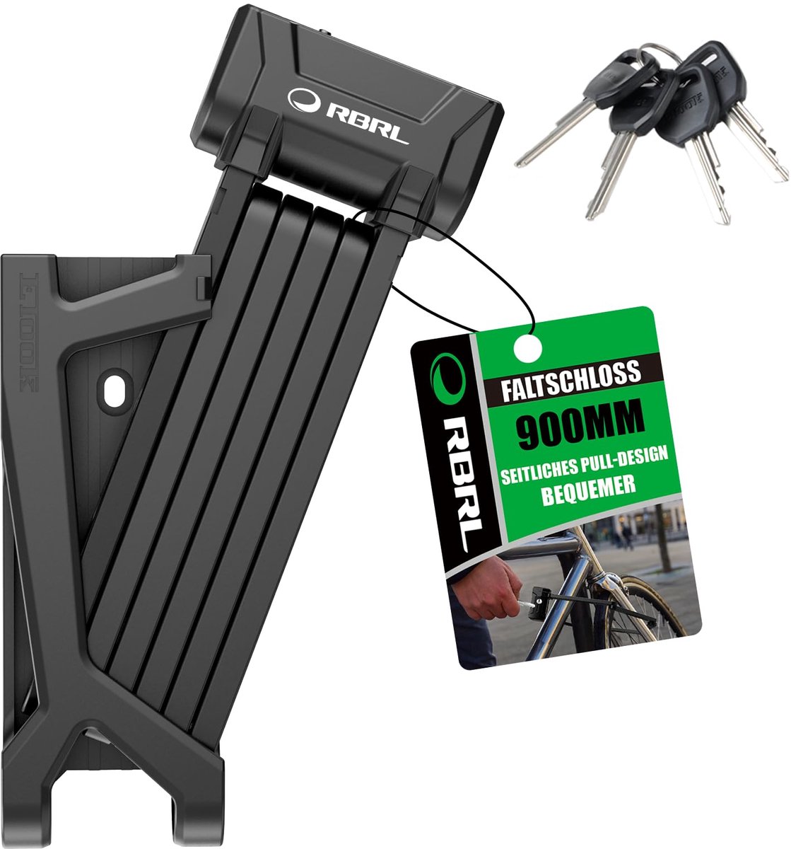 SnelShoppen - Vouwslot 90 cm - 6-delig Hoogbeveiligd Fietsslot - Anti-kras en Anti-diefstal voor Scooters, E-bikes, Motorfietsen en Mountainbikes - In