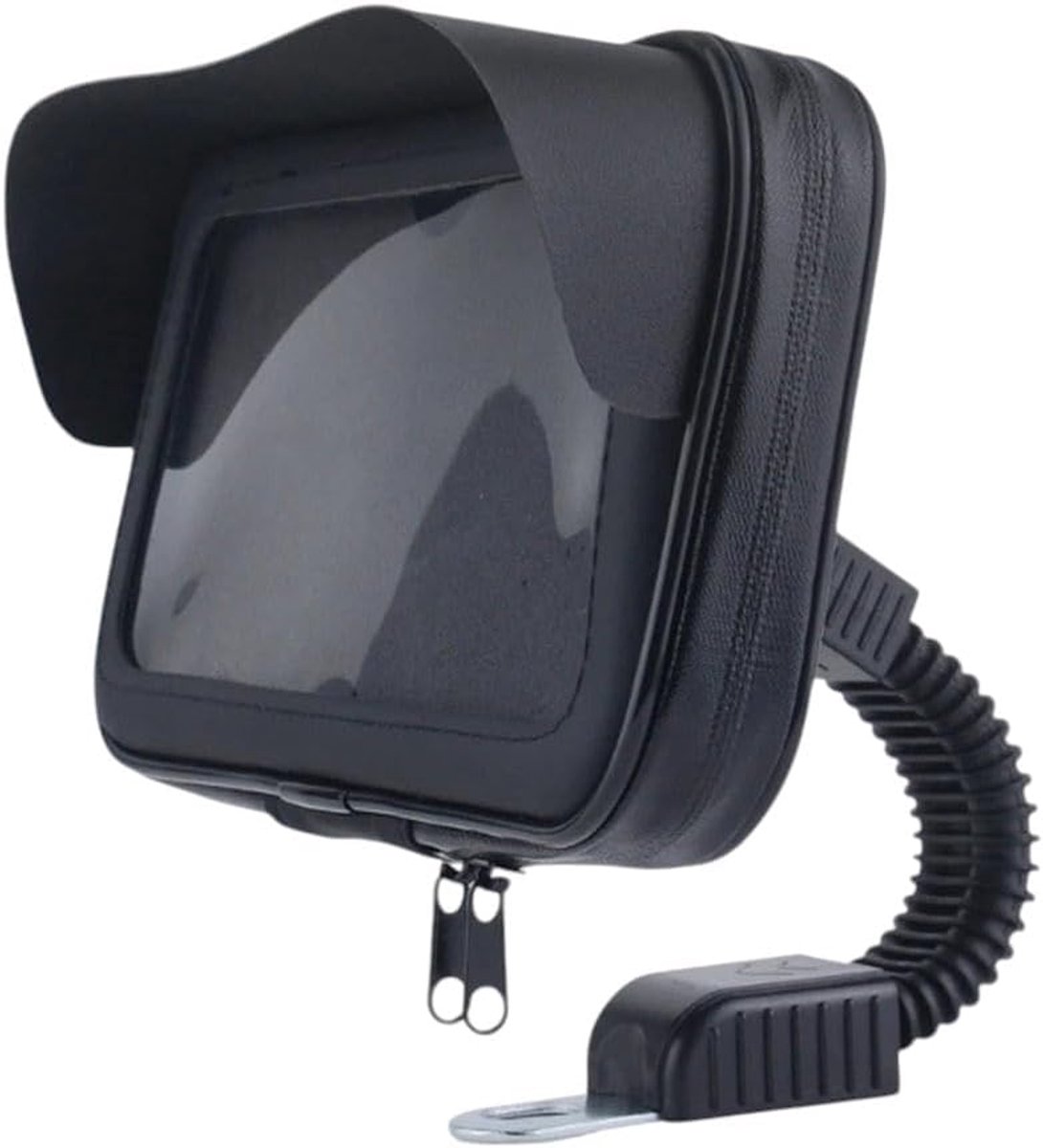 Rearview Mirror Phone Holder For Cellphone Up To 6.5" 360 Degree Rotating Motorbike Waterproof Bag With Sun Visor New Precision, Stable Performance