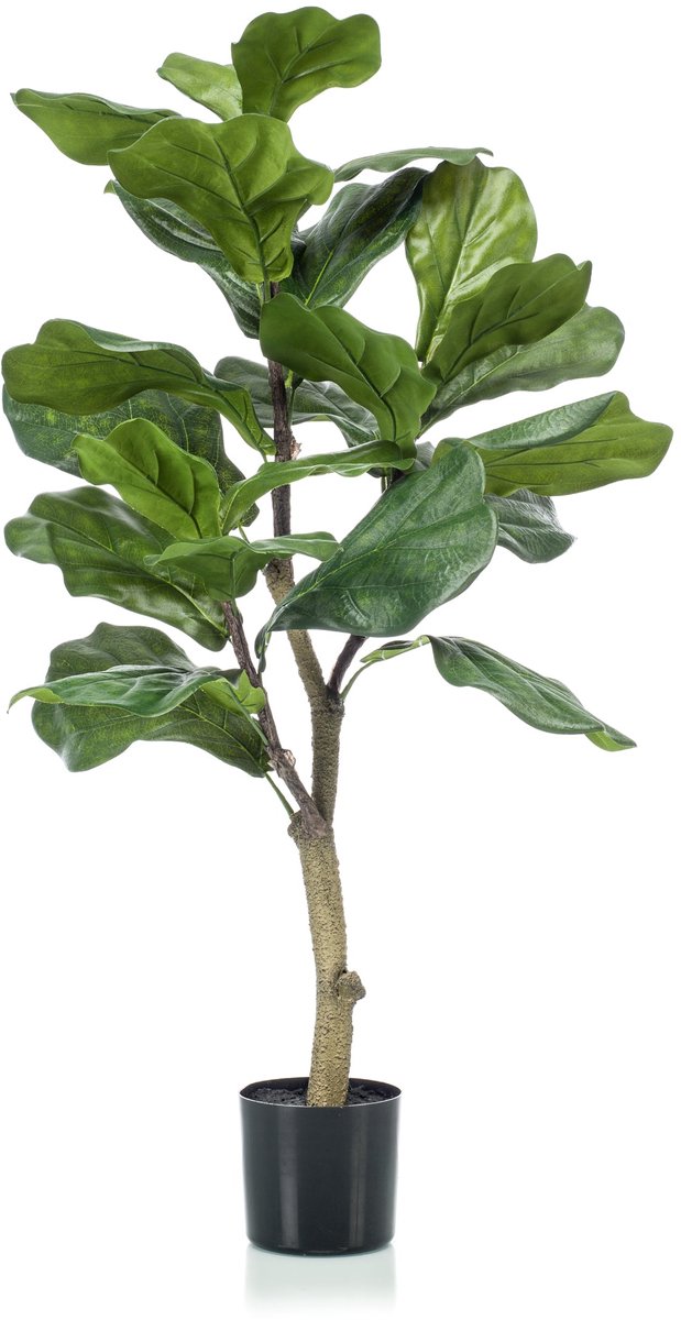 Emerald Kunstboom Ficus Lyrata 90cm - Kunstplant voor binnen - Ficus kunstplant Groen