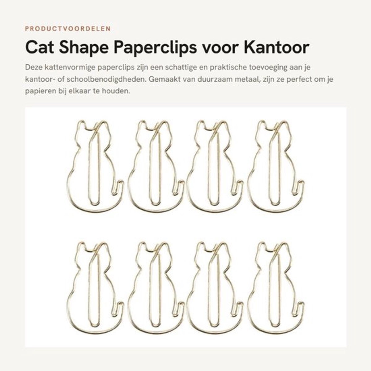 Boekmarkeringen Katvorm - Duurzaam - Paperclips - Kantoor - School - 12 Stuks - Verdikt Metaal