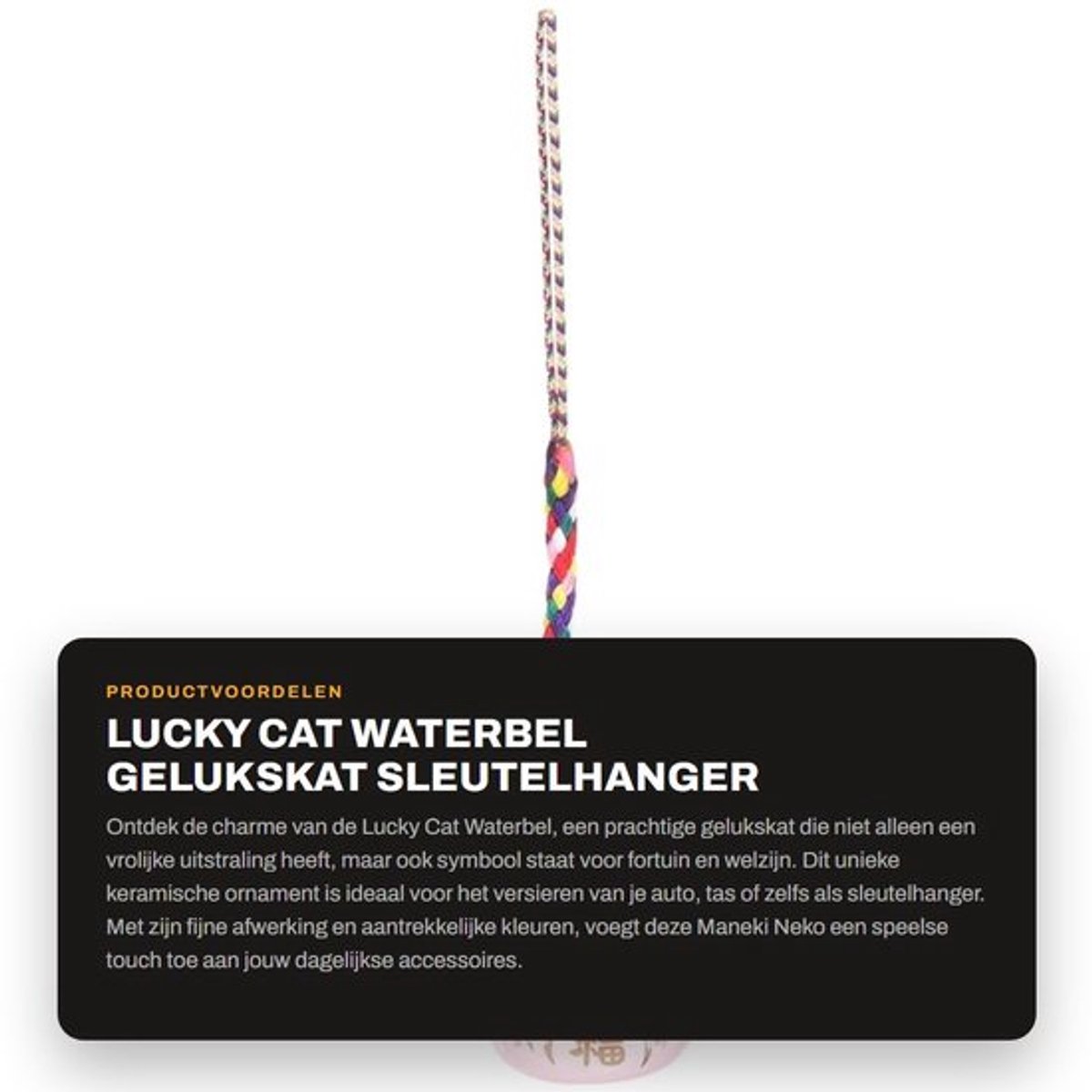 Gelukskat Sleutelhanger - Maneki Neko - Fengshui Decoratie - Zwaaiende Kat - Rijkdom/Symbool - Hoogwaardig Materiaal - Gelukshanger