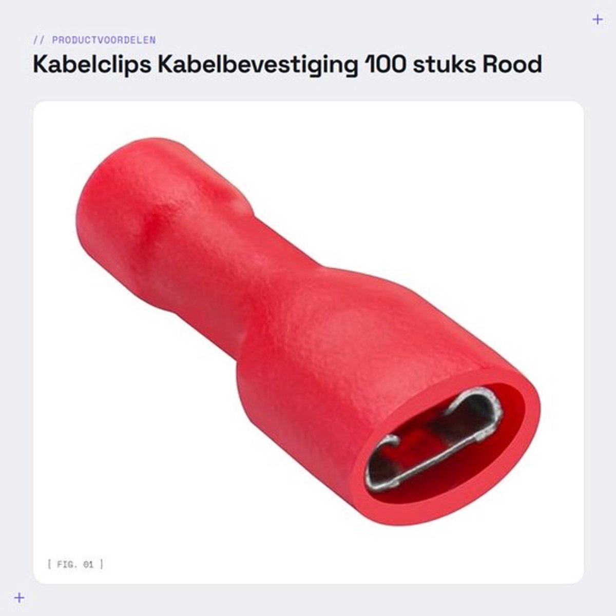 Kabelclips - Kabelbevestiging - 100 stuks - Rood - Isolatie - Voor 0.5-1.5mm² - Voor snelle en veilige aansluiting