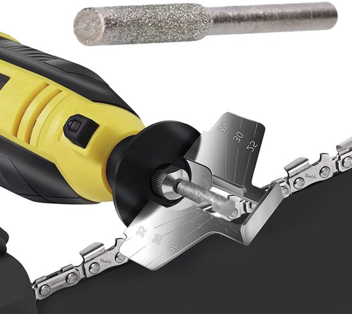 Kettingzaagslijper 20 Stuks - Diamanten Slijpvijl - Metalen Snijgereedschap - 3/8 Inch Kettingen - 7/32 Inch Wiel - Elektrische Slijper - Slijpgereedschap