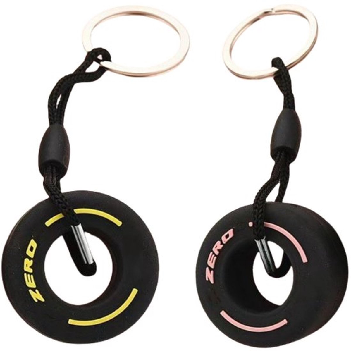 Sleutelhanger 2 Stuks - Rubberband Sleutelhanger - Autosleutelhanger - Uniseks - Racing Design - Zacht Rubber - Autosleutelring