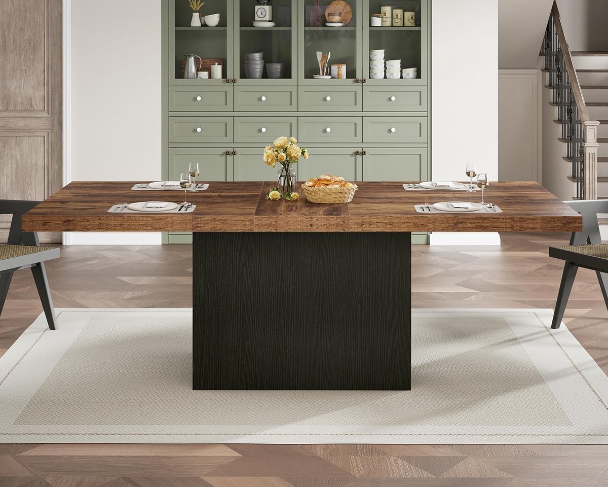 Eettafel 180 cm – Voor 6 tot 8 Personen – Industrieel – Bruin