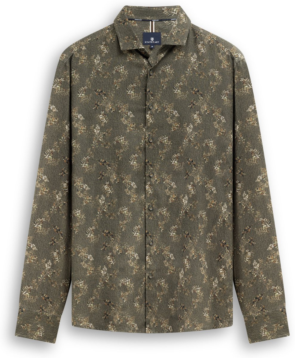 State of Art Overhemd Twilloverhemd Met Botanische Print 21426230 8984 Mannen Maat - XL