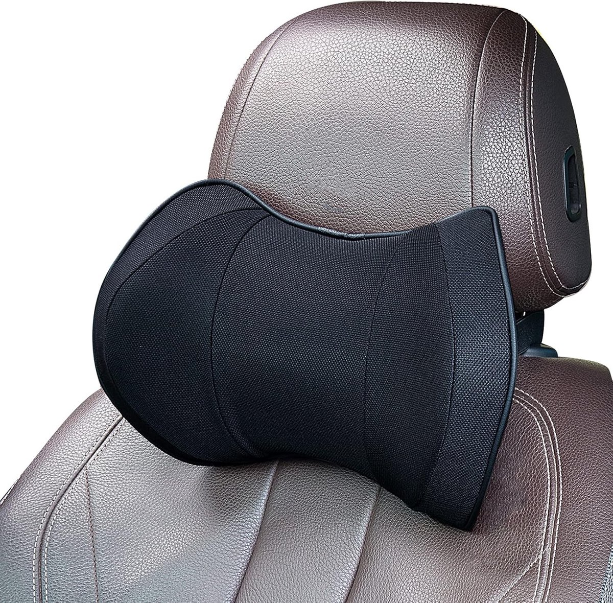Comfortabel Hoofdkussen voor Autostoel - Ergonomisch Neksteun Kussen met Geheugenfoam, Ademend en Zwart voor Lange Rit