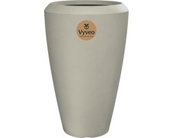 Vyveo - Vaas Nalou - 44x70 - Beige - Bloempot voor binnen en buiten - Lichtgewicht - Breukbestendig - Vorstbestendig - UV-bestendig