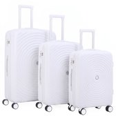 FLY&BYE® Kofferset Core - S/M/L - 3 Delig - Complete Set - 35 Handbagage + 60 en 94L Ruimbagage - Cijferslot - Polypropyleen - Wit