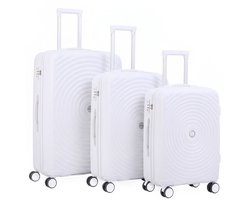 FLY & BYE FLY&BYE® Kofferset Core - S/M/L - 3 Delig - Complete Set - 35 Handbagage + 60 en 94L Ruimbagage - Cijferslot - Wit