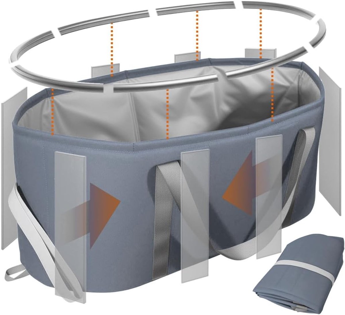 Vouwbare Wasmand - Opvouwbare Wasbasket van Waterdicht Oxford Stof - 98.8L Capaciteit met Stevige Plastic Ondersteuning - Ideaal voor Thuis en Kamperen