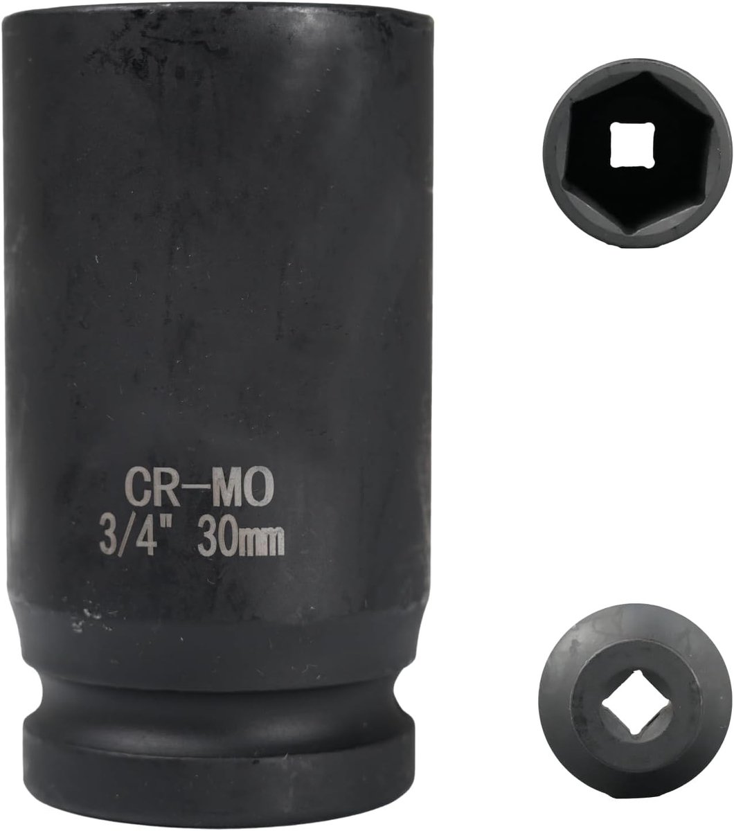 Langwerpige 30mm zeskant steeksleutel met 3/4" aansluiting, 78mm lengte, chroom-molybdeen staal, ideaal voor professioneel gebruik en zware klussen
