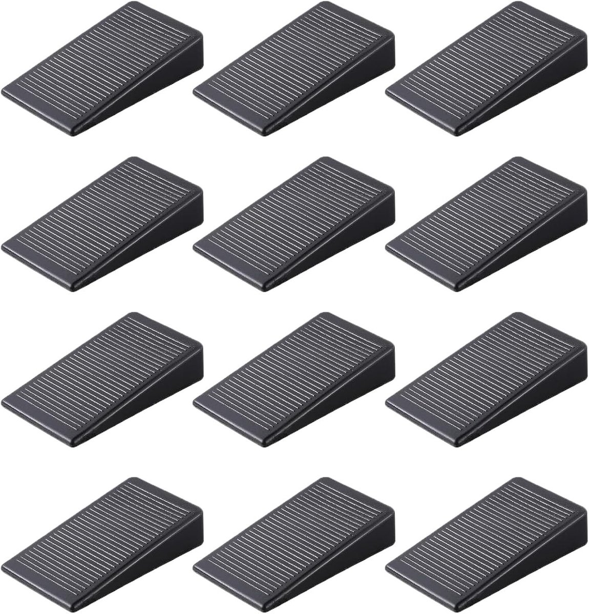 12 Stuks Deurstoppers - Rubberen Deurwiggen, Verstelbare Meubelwiggen, Antislip Wiggen voor Balkondeuren, Oneffen Tafels en Kastpoten