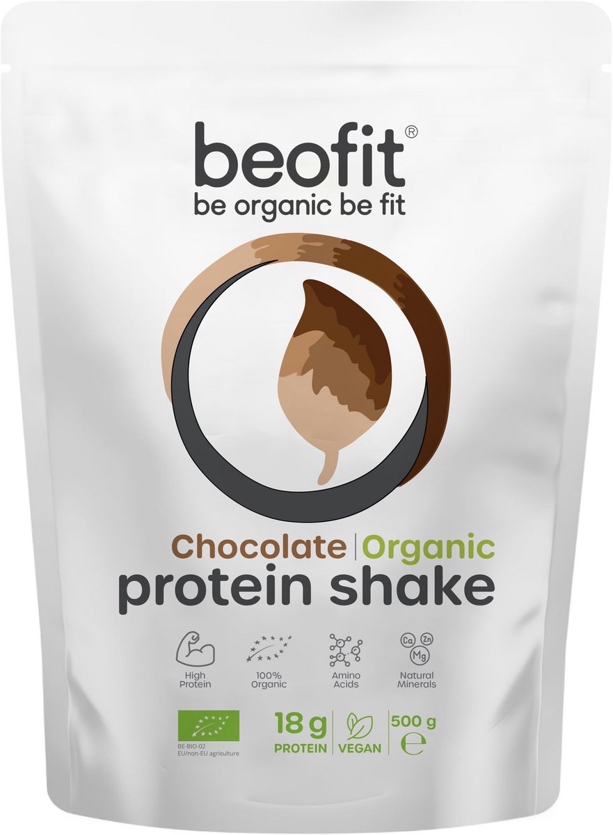 Beofit Eiwitshake Chocolade 500g - Biologisch Vegan Proteine Poeder
