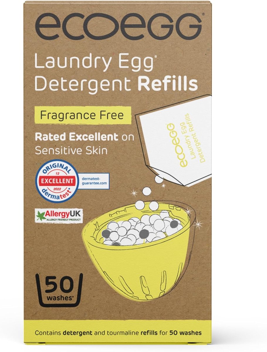 SnelShoppen - Ecoegg Wax Egg Navullingen | Vervanging voor Wasmiddel en Wasverzachter | Niet-Biologisch, Zonder Enzymen, Chloorbleekmiddel, Fosfaten,