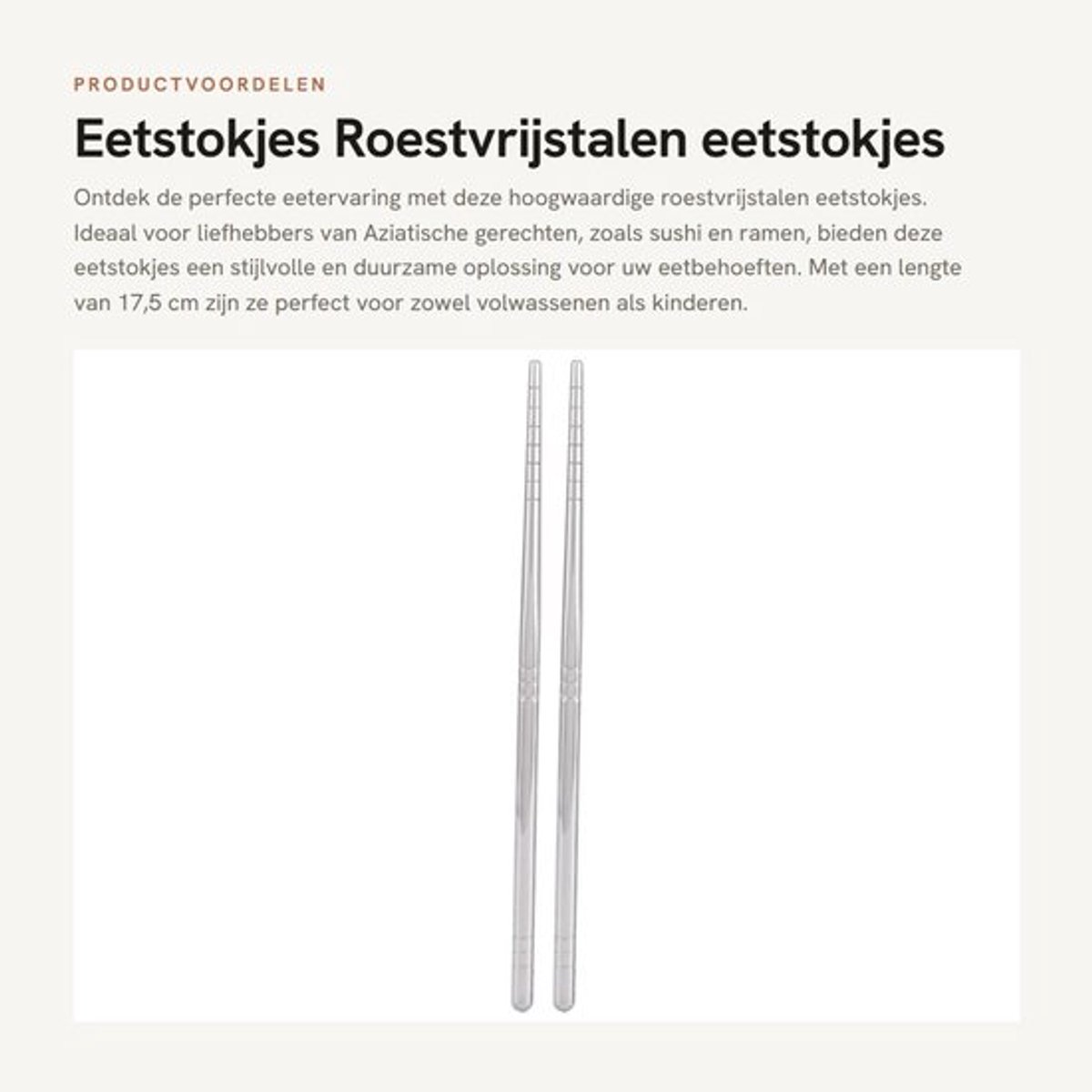 Eetstokjes 304 Roestvrij Staal - Herbruikbaar - 17,5 cm - Vaatwasserbestendig - Geschikt voor Feesten - Lichtgewicht 16g - Chopsticks