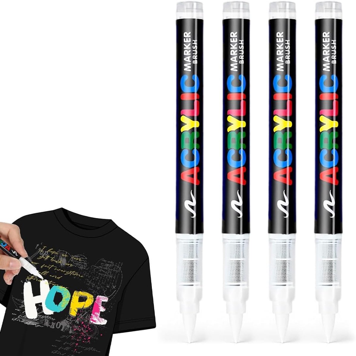 Permanente markers 1-6 mm - witte zachte punten - voor stoffen - ideaal voor T-shirts en hoeden - ShopVlot