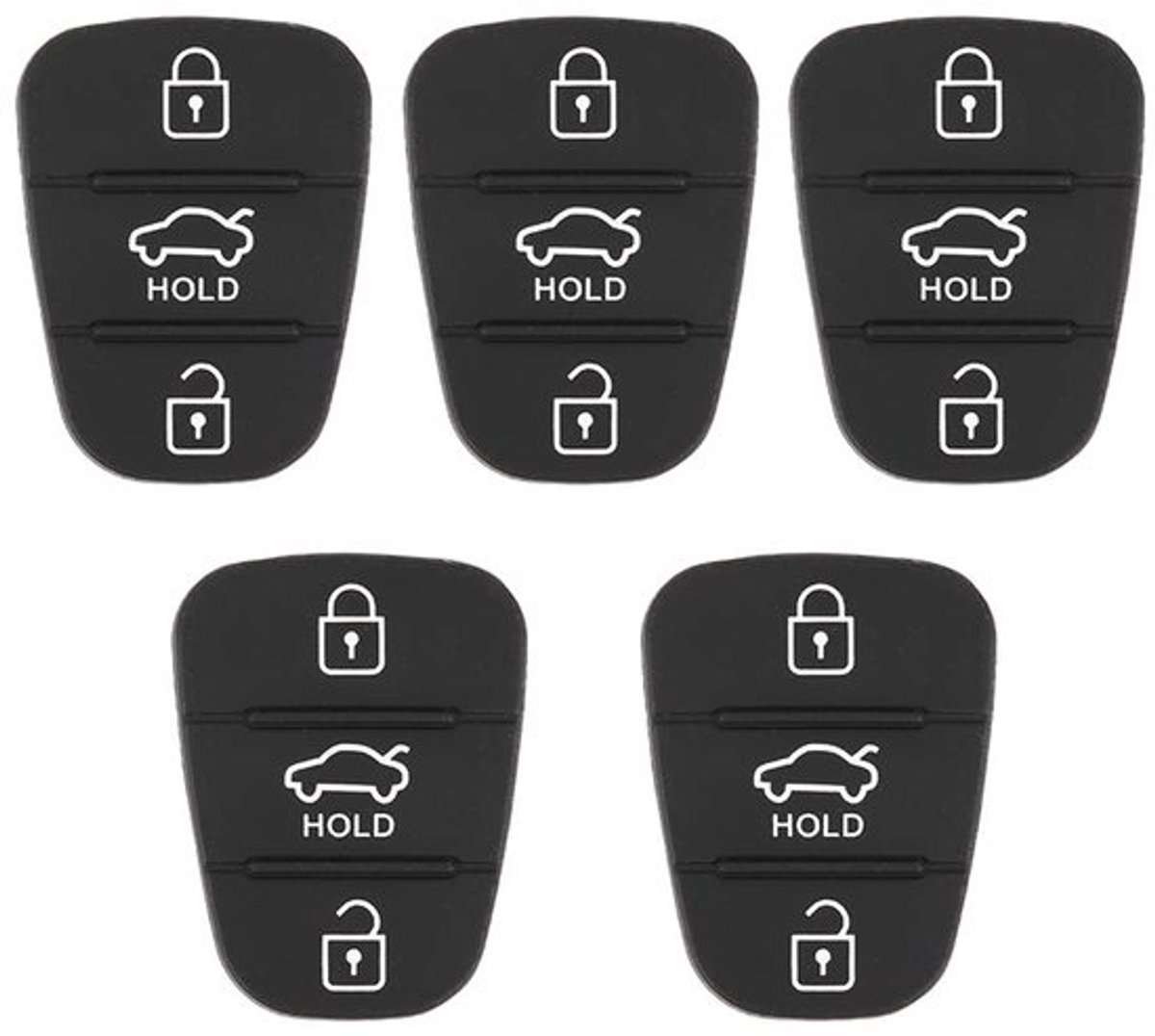 5 stks Vervanging Afstandsbediening Autosleutel Shell Rubber 3 Knop Pad met Letter Fit voor Fit voor voor i30 sleutelhanger rubber i20 vervanging voor remote ceed knop pad